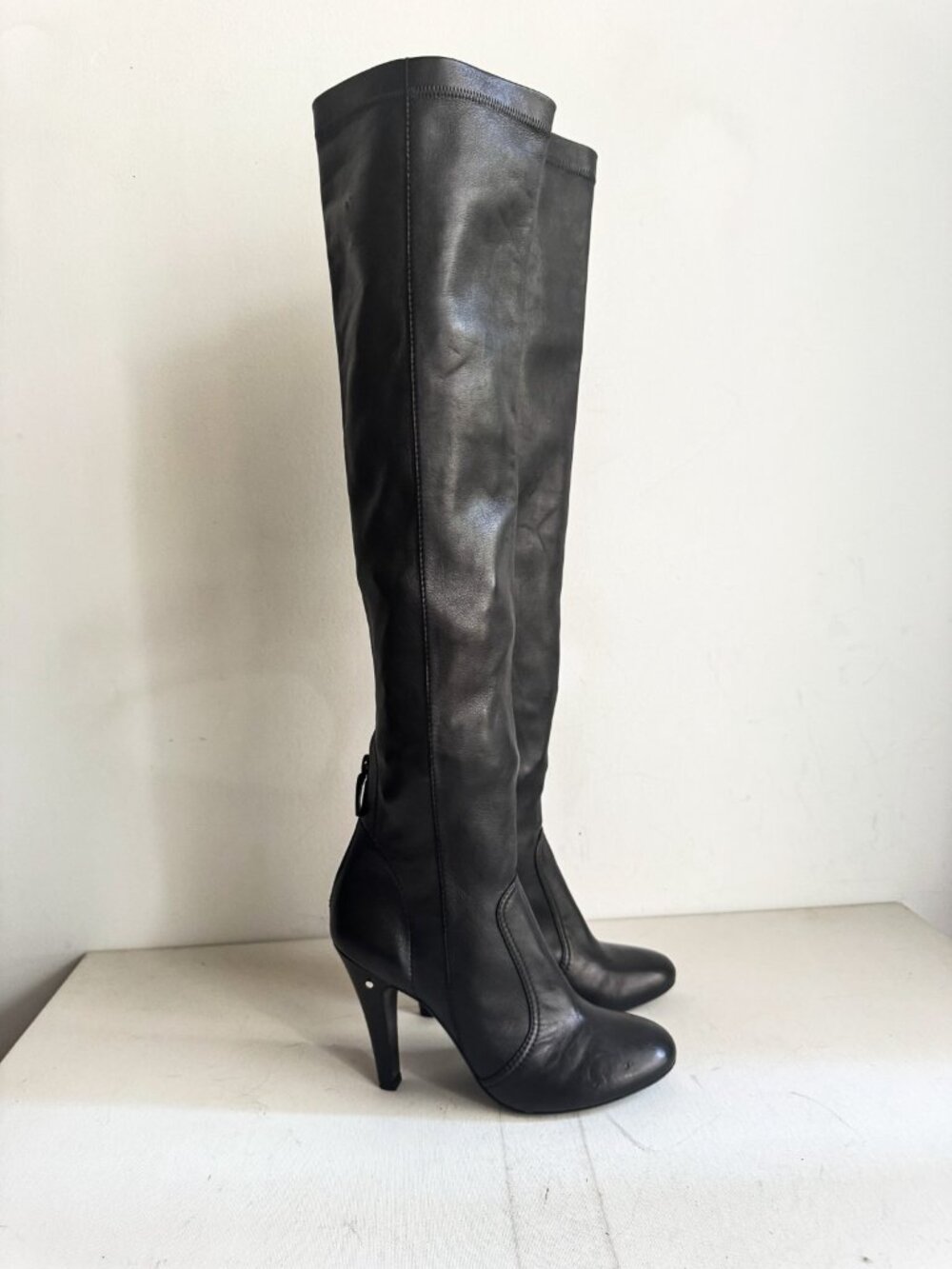 Laurence Dacade Paris Black leather Over the knee Boots 39.5 - Picture 3 of 9